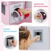 A collage of images showing a pink toy washing machine and a child using a toy water dispenser. Anteprima dell’immagine prodotto