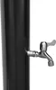 A close-up shot of a black solar shower with a silver faucet attached. Produktbild-Vorschau
