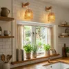 1x lampada da parete in rattan da interno senza fili boho Anteprima dell’immagine prodotto 10