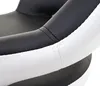 A close-up view of the stitching and material of a black and white chair. Anteprima dell’immagine prodotto