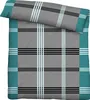 A folded duvet cover and pillowcase set with a plaid pattern. Produktbild-Vorschau