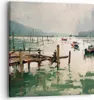 Bild auf Leinwand - Leinwandbild - Boot Ufer Brücke - Produktbild-Vorschau 1