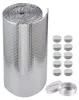 A roll of silver insulating foil and a group of small silver cylinders. Produktbild-Vorschau