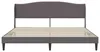 vidaXL Bettrahmen mit Kopfteil Grau 200 x 200 cm Kunstleder Produktbild-Vorschau 4