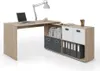 An L-shaped desk with integrated shelving and storage units. Náhled obrázku produktu
