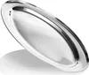com-four® 2x Serviertablett aus Edelstahl - Tablett oval Produktbild-Vorschau 4
