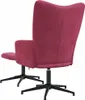 vidaXL Poltrona relax con sgabello in velluto rosso vino Anteprima dell’immagine prodotto 5