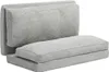 A light gray, corduroy upholstered sofa that can be folded into a bed. Voir les images du produit