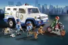 A Playmobil police set with an armored truck, officers, a dog, and a motorcycle. Produktbild-Vorschau