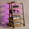 5-stufiger HiFi Rack mit Rädern, Plattenspieler Tisch mit Produktbild-Vorschau 2