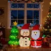 LEADZM Schneemann & Weihnachtsbaum mit 150 warmweißen Produktbild-Vorschau 1