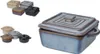 A collage of small ceramic ramekins and a larger ceramic casserole dish with a lid. Náhled obrázku produktu