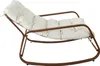 A rocking chair with a cream cushion on a white background. Voir les images du produit