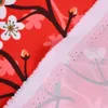 Faschingsstoff Meterware Polyester Kirschblütenranken rot Produktbild-Vorschau 5