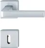 A silver door handle and escutcheon plate are shown against a white background. Anteprima dell’immagine prodotto