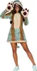Frau im Leopard Kostüm Shira mit Kapuzenkleid, angenähtem Schwanz und hochgehaltenen Pfoten-Fäustlingen, lächelnd in Spielpose. Produktbild-Vorschau