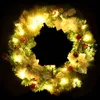 vidaXL Vánoční věnec s LED světly zelený 60 cm PVC Náhled obrázku produktu 3
