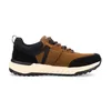 A side view of a brown and black sneaker against a white background. Voir les images du produit