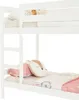A white bunk bed with bedding and pillows. Produktbild-Vorschau