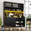 Flieks Küche Hochschrank mit Weinregal und Glashalter, Produktbild-Vorschau 1