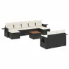Design 10-tlg. Garten-Sofagarnitur mit Kissen Schwarz Poly Produktbild-Vorschau 2