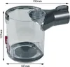 A clear product shot of a vacuum cleaner dustbin with dimensions indicated. Produktbild-Vorschau