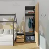 A child's bedroom with a bed and an open wardrobe. Náhled obrázku produktu