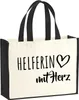 Huuraa Jutetasche Herferin mit Herz 21 Liter Black Jute und Produktbild-Vorschau 1