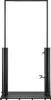 A black outdoor shower with a base plate, shown against a white background. Produktbild-Vorschau