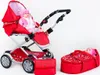 2W1 New Baby Kočík pre bábiku Monika Červený Náhľad obrázku produktu 2