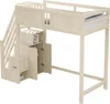 Lit mezzanine en bois massif 90 x 200 cm, avec porte de Voir les images du produit 8