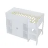 A white loft bed with integrated storage and a ladder, shown against a white background. Podgląd zdjęcia produktu