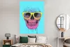 MuchoWow® Poster Totenkopf - Brille - Blau - Rosa 120x160 Produktbild-Vorschau 4