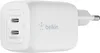 A white Belkin dual USB-C power adapter with two ports. Náhľad obrázku produktu