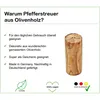 Pfefferstreuer TURM aus Olivenholz lebensmittelecht und Produktbild-Vorschau 3