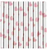Cannucce di carta con cuori 19cm bianco rosa set da 10 Anteprima dell’immagine prodotto 1