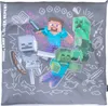 A flat lay of a pillowcase with Minecraft characters and graphics. Náhled obrázku produktu