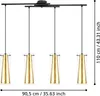EGLO Pendellampe Pinto Gold, 4-flammige Pendelleuchte, Produktbild-Vorschau 4