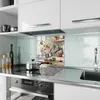 Küchenrückwand Spritzschutz Glas mit Motiv Kochen Mit Produktbild-Vorschau 2