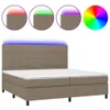 Boxspringbett mit Matratze & LED Taupe 200x200 cm Stoff Produktbild-Vorschau 1