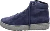 A side view of a blue suede high-top boot with a gray textured sole. Produktbild-Vorschau
