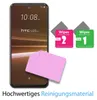 A smartphone screen protector kit with cleaning wipes and a microfiber cloth. Produktbild-Vorschau