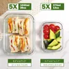 YASHE glazen containers met deksel, 10 stuks, stapelbaar en Productafbeelding-voorbeeld 2
