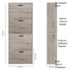 CASABEL Scarpiera 24 paia, ante e struttura in legno chiaro Anteprima dell’immagine prodotto 2