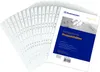 A stack of transparent plastic document protector sleeves fanned out, with a product packaging/label in the foreground. Anteprima dell’immagine prodotto