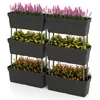 COSTWAY 6 květinových truhlíků 49 cm dlouhých, truhlíky s Náhled obrázku produktu 1