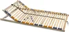 A wooden bed frame with adjustable headrest, shown on a white background. Produktbild-Vorschau