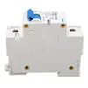 A close-up, front-facing view of a white DC miniature circuit breaker with a blue lever, mounted on a white background. Anteprima dell’immagine prodotto