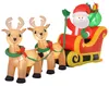 HOMCOM Aufblasbarer Weihnachtsmann mit Rentieren, 6 LEDs, Produktbild-Vorschau 1