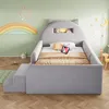 Lit enfant 90x200 cm avec veilleuse et port USB, lit simple Voir les images du produit 4